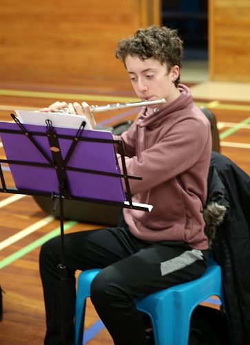 Gwen Bodiou playing the flute
