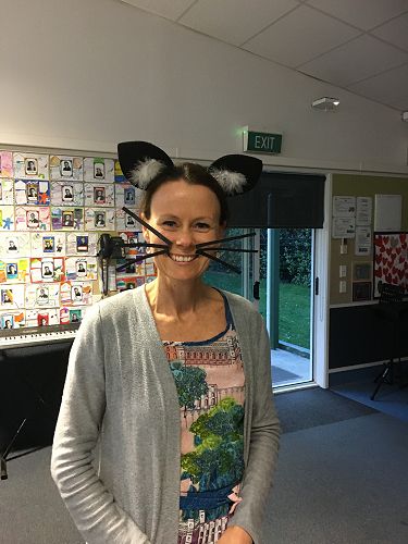 Marlene getting into the spirit of the disco. 