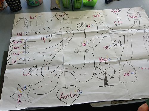 Look at this creative and fun way of learning some of the early words!