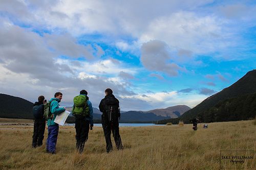 Student leadership during the walk along the South Lake