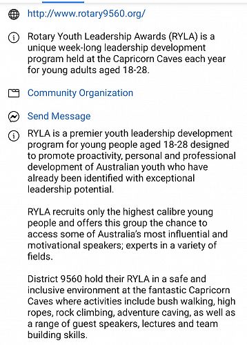 RYLA 9560 Facebook page