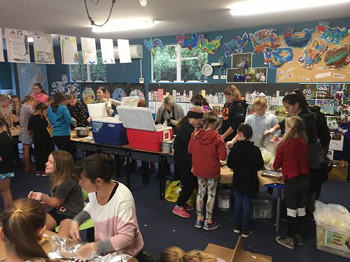 Busy making hangi parcels.