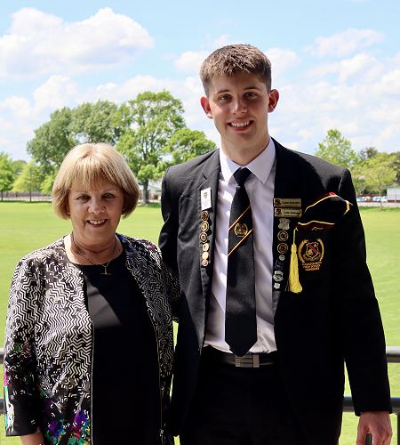 Cayden with Mrs Hassall at Senior Prize Giving