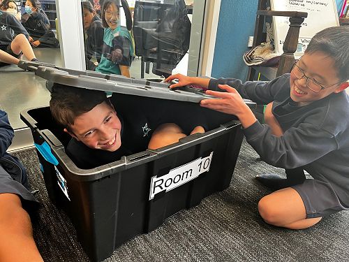 Our new lunch box storage boxes were the source of much fun!