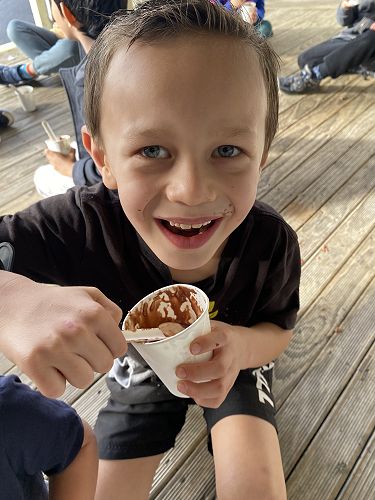 Enjoying eating Koko Laisa!