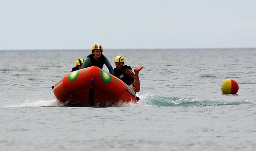 Mid-action during a rescue