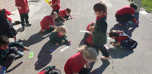 Chalk words and numbers
