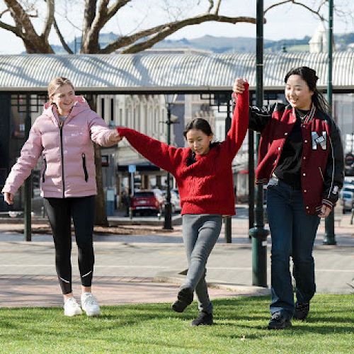 A group of girls out and about in Dunedin