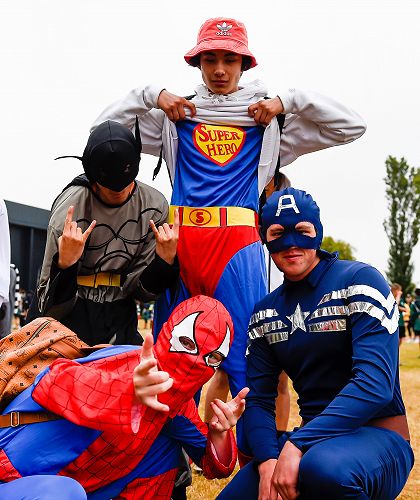 Year 13 Superheroes at the Burnside High School Athletics Sports. 