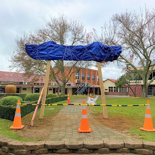 The Waharoa ready for blessing and unveiling