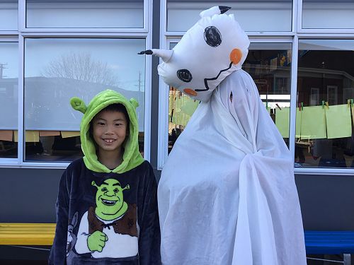 Students enjoying Fictional Character Dress Up Day