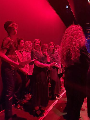 Students and staff on stage at the Gala Concert