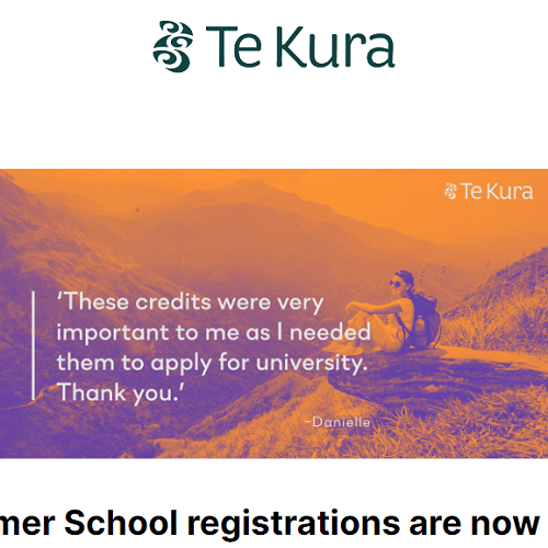 Te Kura (Correspondence School) Summer School Registrations are Now Open