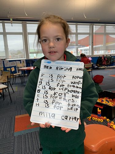 Mila has learned to hear the first letter sounds in so many words!