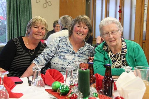Daphne, Judy and Norma at the mid Christmas meal, 
