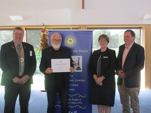 Tom Gregg receiving his 30 Years Long Service Award