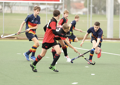 Max Braithwaite and Dan O'Brien on attack.