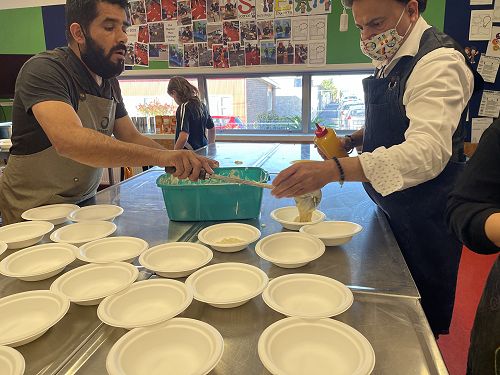 Yr 7/8, cooking with Ronnie and Mrs Marshall