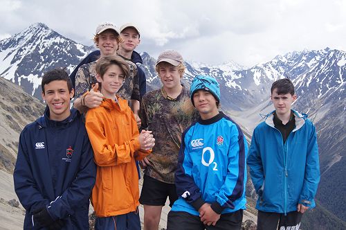 Lourenco, Ben, Gabe, Tu, Billy, Jaquan and Edward at the summit of Mt Mason