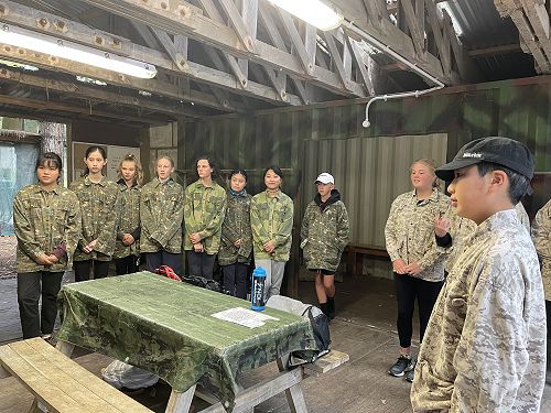 Students listening to instructions