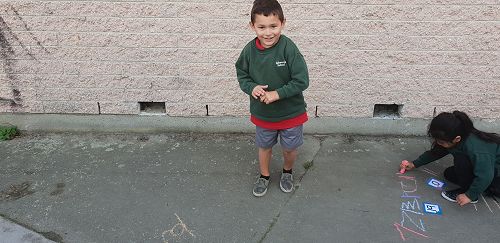 Chalk words and numbers