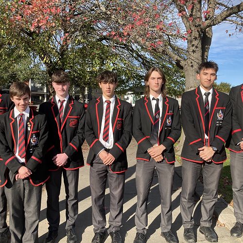 Gold standard: Students that received Academic Gold at the Pocket Assembly, from left, Callum Creagh, Liam Speechlay, Connor Johnston, Tyler Mawhinney, Oliver Couch, Isaac Jones, and Ryan Wilson.