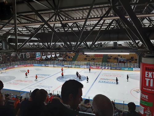 Halftime entertainment at the Ice Hockey game