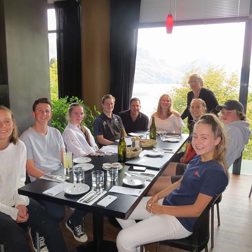 Hungry class after a busy day in the vineyards...