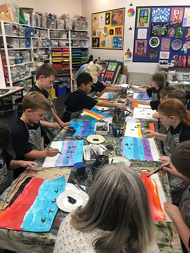 Students creating their masterpiece