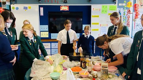 Year 9 Chinese class cooking noddles