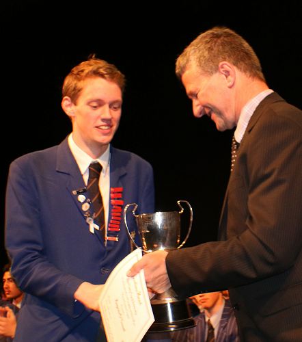 Ben O'Connell - Scott family cup for the student who best exemplifies the school motto - Virtute Scientiam Complete