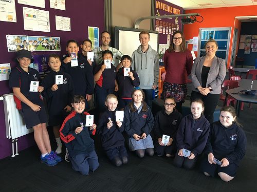 Wairakei students receiving certificates in Code Club.