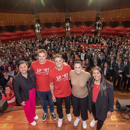 Inspirational: From left, Arihia Bennett, Richie McCaw, Daniel Carter, Dame Sophie Pascoe, and Kristina Sue.