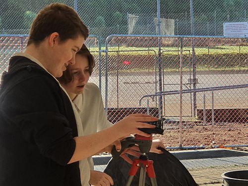 Media Studies students learning to use equipment