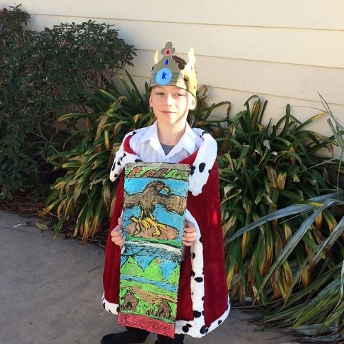 Kyle and his crayon batik panel.