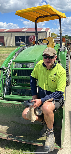 Ian Boyle on the tractor