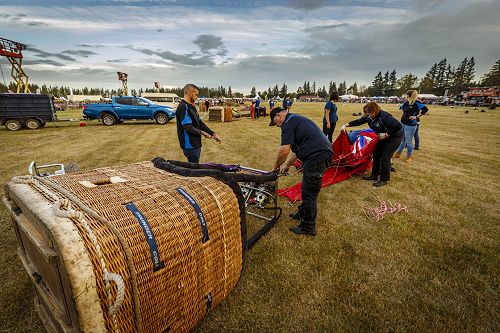 Laying the balloon out - team effort