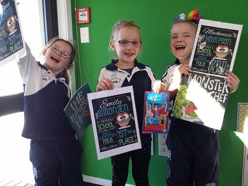 Our Junior Speech winners Pagan (3rd), Emily (1st) and Mackenzie (2nd)