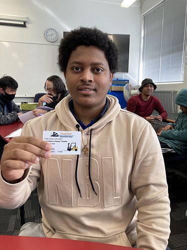 Fentahun
Yismaw (year 13) with his Forklift
license