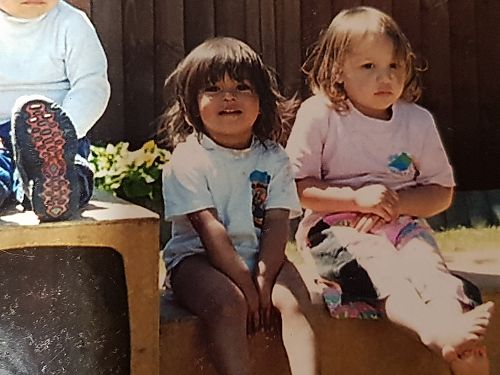 Baby tuahine Boo at the original Nōku Te Ao in Ensors Rd (that is baby Hineamaru next to her).