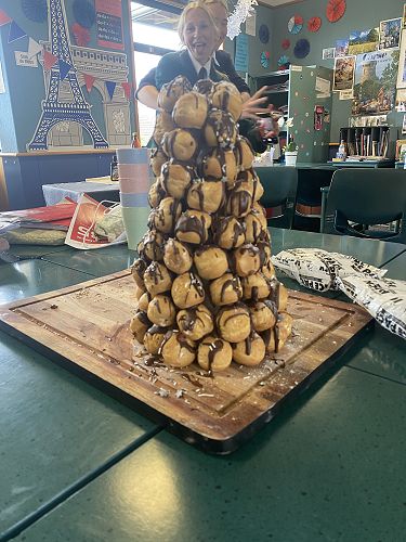 The year 10's incredible Chocolate Croquembuche