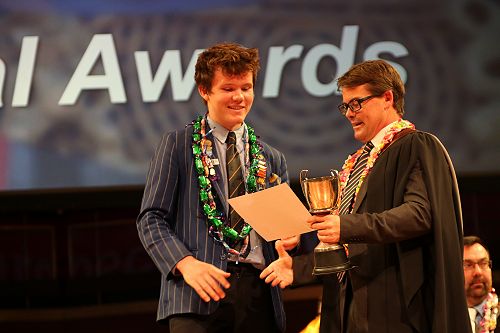 THE SCOTT FAMILY CUP AND SCHOLARSHIP FOR THE STUDENT WHO MOST EXEMPLIFIES THE SCHOOL MOTTO "VIRTUTE SCIENTIAM COMPLETE" SCHOLARSHIP = $500.00 - Cameron Brewitt