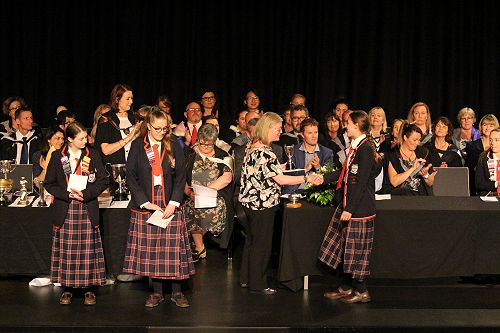 Isabella Clarke receives a prize