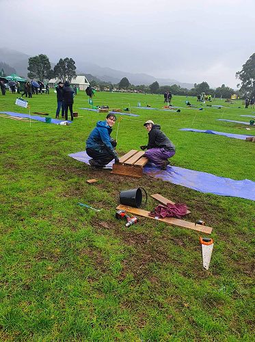 Zoe McElrea (Year 13) and Millar McElrea (Year 13 JMC) competing in the grand final of the Junior Young Farmer of the Year 2022