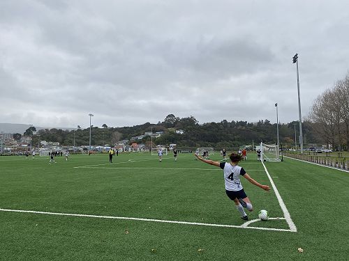 Columba taking a corner kick