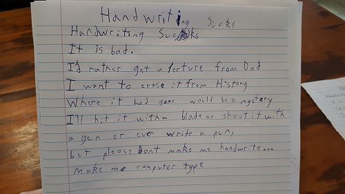 Leo’s feelings about handwriting are clear in this poem.