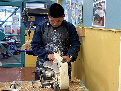 Prabvir using a Saw during Hard Tech