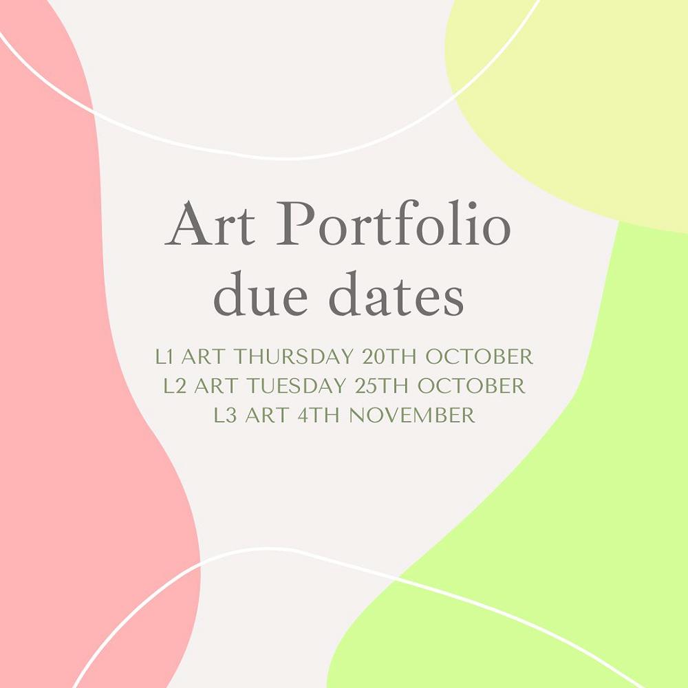 Art Portfolio due dates