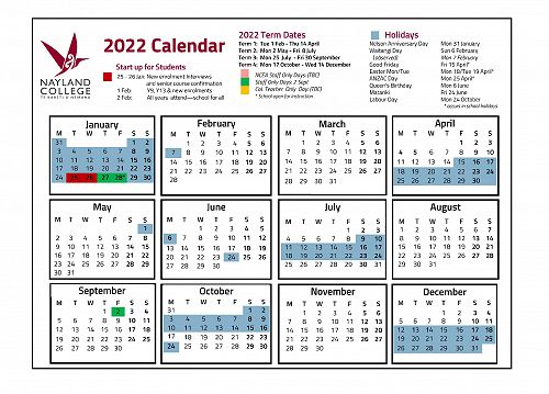 Pasadena City College Calendar 2022 2022 Calendar (Draft) - Nayland College Newsletter, 6 August 2021