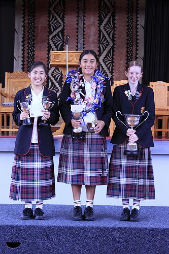 L-R Phoebe Wang, Kyala Fisilau and Charlotte Lane